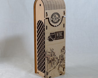 Beautiful wine box 2.5 3 4 mm plywood dxf dwg cdr 11 svg pdf files for cnc router or laser cut router