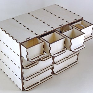 Scatola portaoggetti Glowforge con cassetto per Cricut, modello di modello CNC, file laser DXF, modello vettoriale, da 3 o 4 mm e 1/8 di pollice, con taglio laser