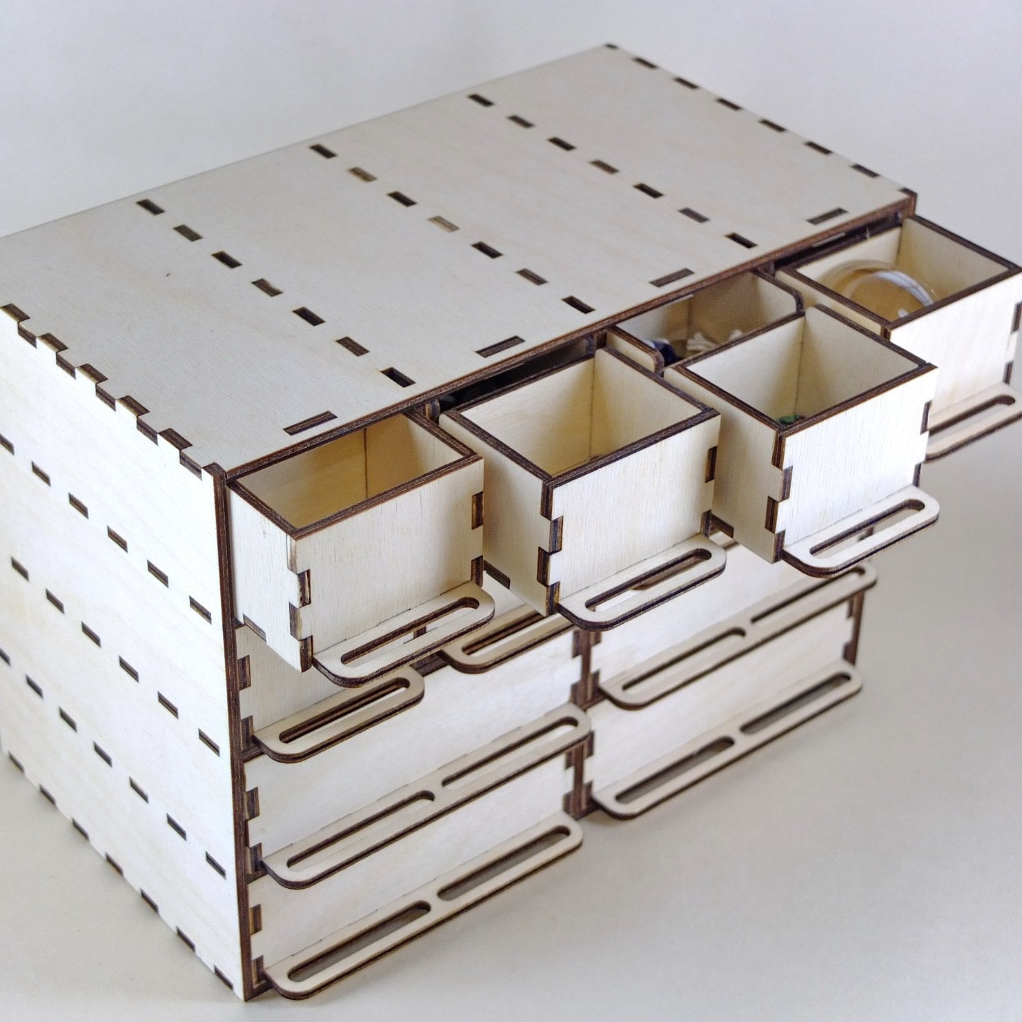 Laser Cut 3 or 4 Mm 1/8 Inch Svg Organizer Glowforge Storage Box With ...