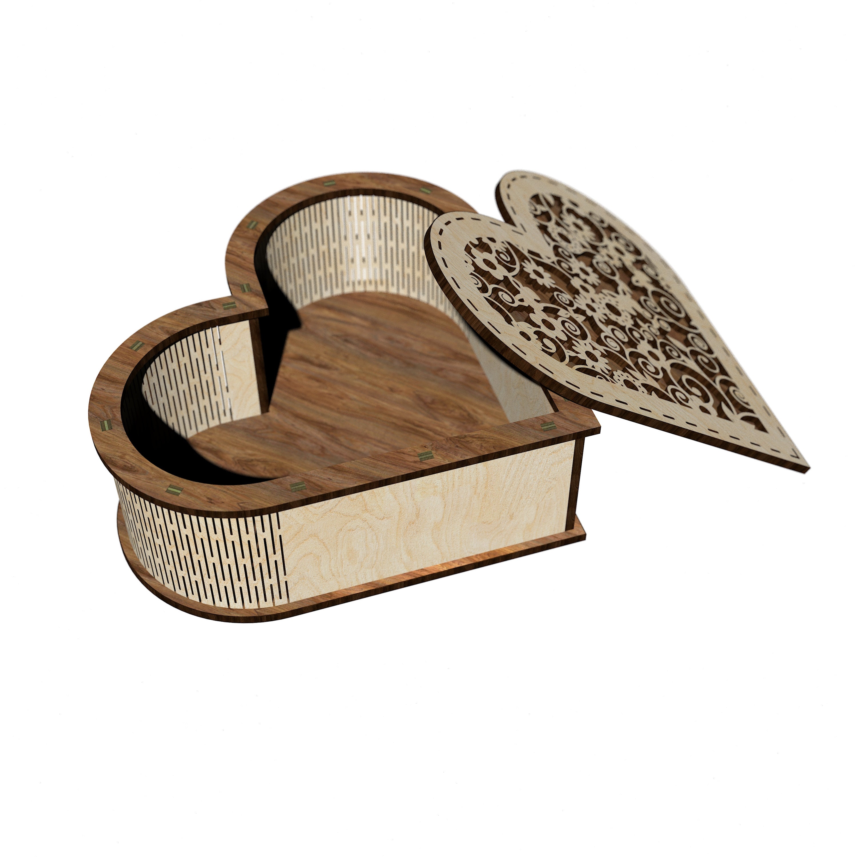 Valentine's Day Heart Gift Box Laser Cut File Svg, Dxf for 3mm, 4mm and ...
