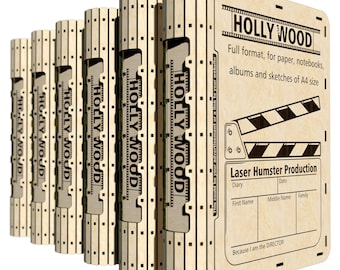 Slider book box A4 internal size for 3 mm 1/8 inch 4 mm 5 mm material Laser cut files svg pdf cdr dxf dwg Digital product