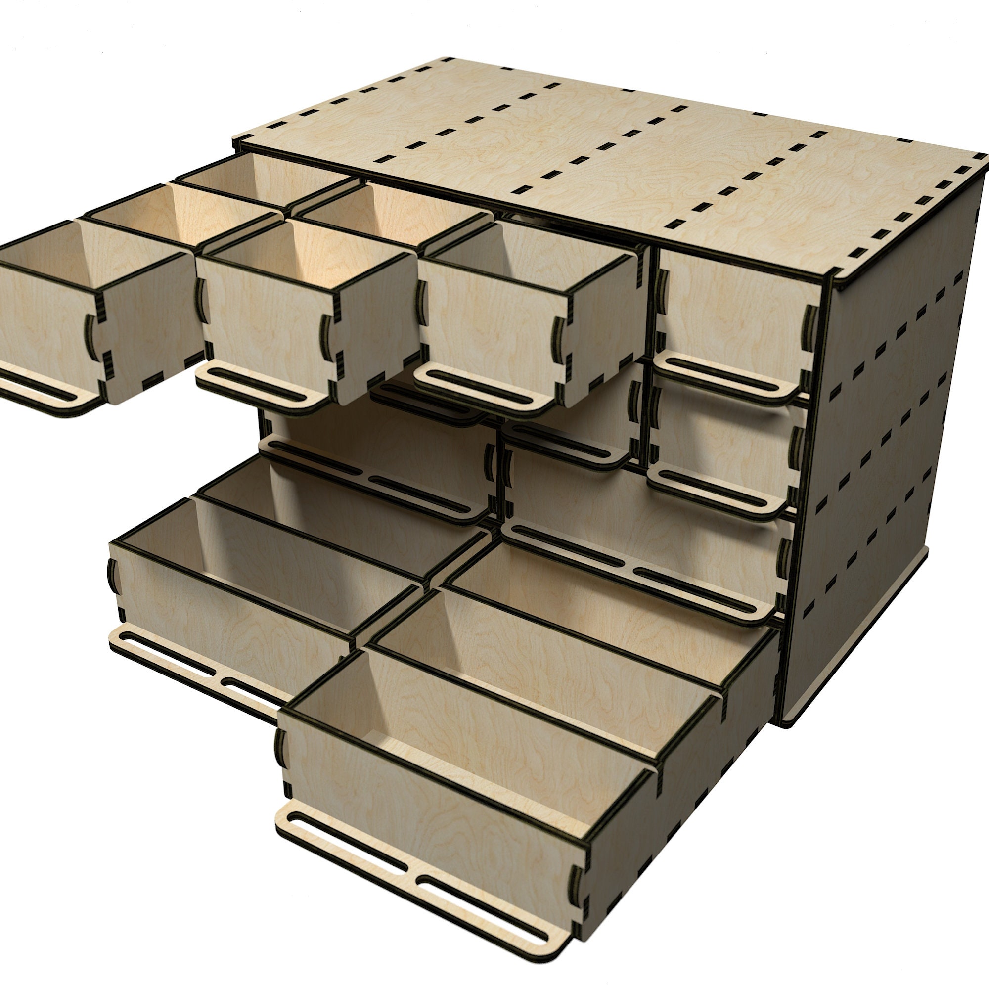 Laser Cut 3 or 4 Mm 1/8 Inch Svg Organizer Glowforge Storage Box With ...