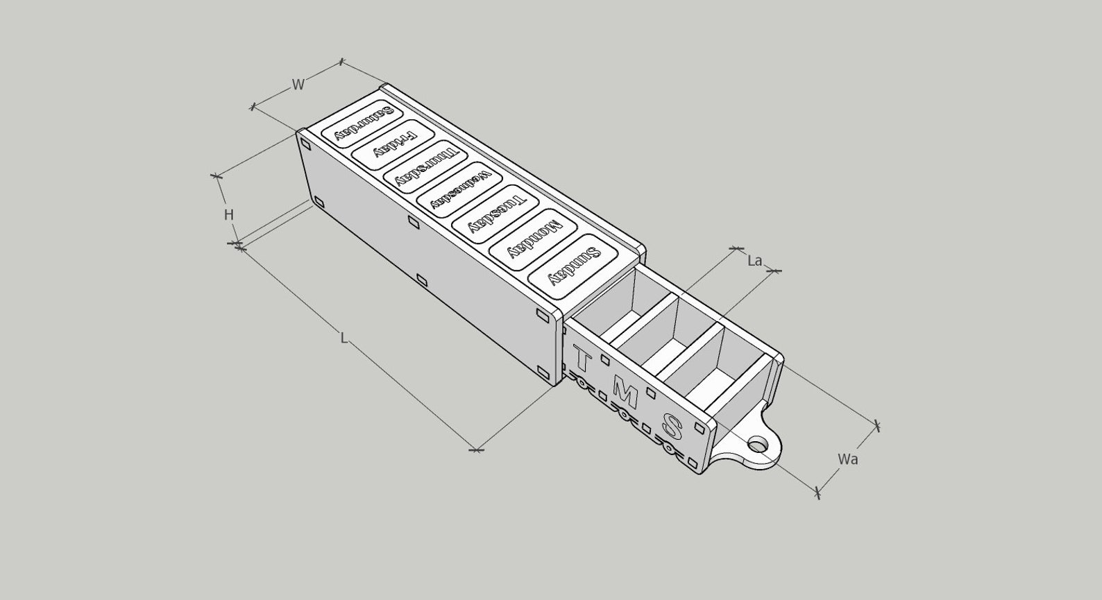 Laser Cut 3mm or 4 Mm 1/8 Inch Svg 7 Days Ones a Day Pill Organizer ...