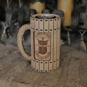 Beer can holder laser cut file - 3, 4 mm and 1/8 inch thick material - dxf, SVG, cdr - CNC vector vemplate for DIY craft image 9