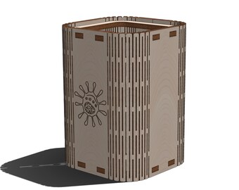 Pen and Pencil Holder Pattern Vector for Laser Cutting svg laser cut template laser cut pattern vector model vector plan