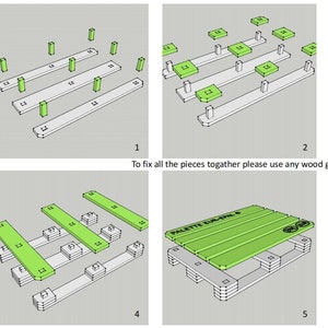 Exact Proportional Copy of Euro palette 3 mm 4 mm 1/8 inch plywood dxf svg cdr files for cnc router or laser cut router image 4