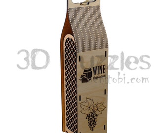 Beautiful wine box 4 mm plywood dxf file for cnc router or laser cut router exact