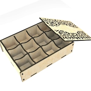 Original Candy box for your own handmade chocolate candy dxf svg cdr dwg 4 and 3 mm playwood mdf