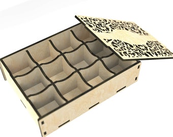 Original Candy box for your own handmade chocolate candy dxf svg cdr dwg 4 and 3 mm playwood mdf