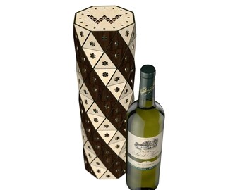 Wine box laser cut file for 3 mm material plywood dxf dwg cdr 11 svg pdf laser cut file