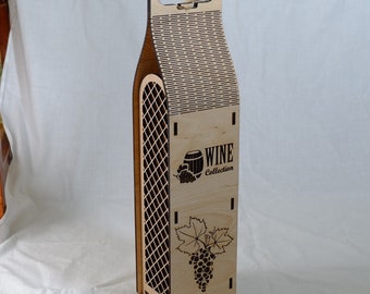 Beautiful wine box 4 mm plywood dxf file for cnc router or laser cut router exact