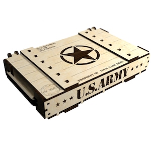 Original military army gift box 5" x 8" inch size for 3 4 5 mm 1/8 inch material Laser cut files svg pdf cdr dxf dwg Digital product