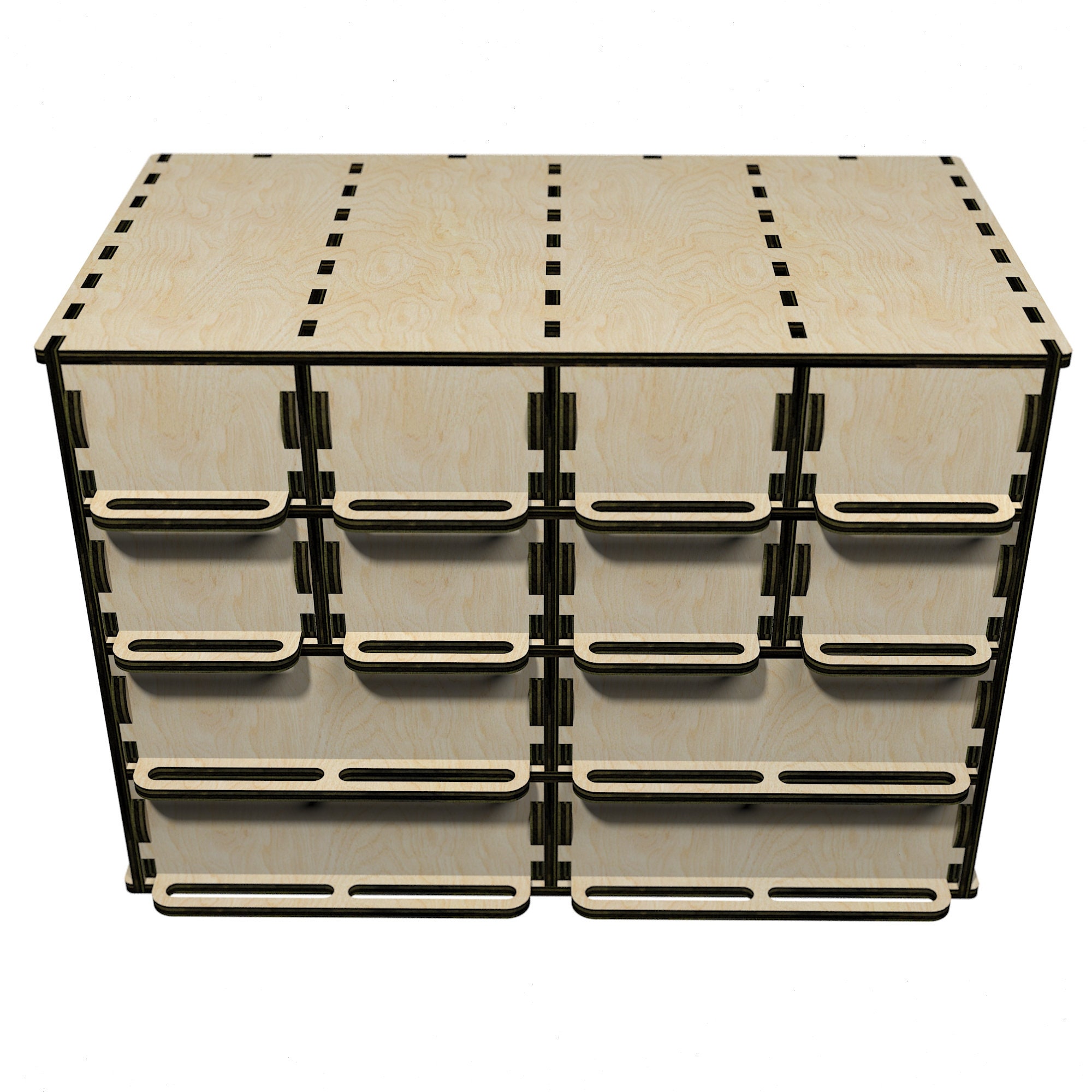 Laser Cut 3 or 4 Mm 1/8 Inch Svg Organizer Glowforge Storage Box With ...