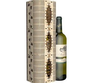 Beautiful wine box 3, 4 mm 1/8 inch plywood dxf dwg cdr 11 svg pdf files for cnc router or laser cut router