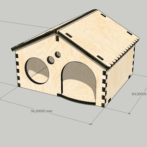 Hamster House 3mm 1/8 inch Pattern Vector for Laser Cutting CNC svg laser cut template laser cut pattern vector model vector plan image 5