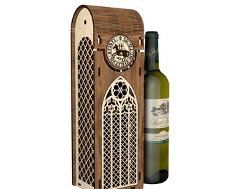 Beautiful wine box laser cut file 3mm, 4 mm and 1/8 inch plywood dxf dwg cdr 11 svg pdf files for cnc laser cut router Incredible