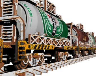 Original beer holder railway tank laser cut file for 3mm, 4mm and 1/8 inch materials instant download