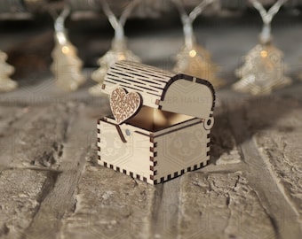 Heart Jewelry Box SVG – Laser Cut Files for 3mm, 1/8", 4mm – 4 Size Options – Mini Ring Gift Box | Instant Download + Assembly Manual