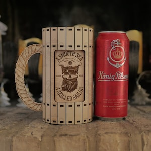 Beer can holder laser cut file - 3, 4 mm and 1/8 inch thick material - dxf, SVG, cdr - CNC vector vemplate for DIY craft image 10