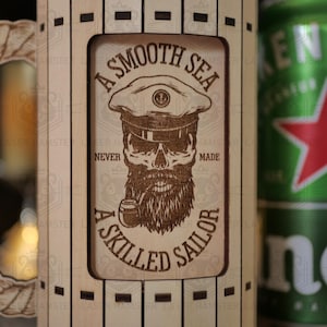 Beer can holder laser cut file - 3, 4 mm and 1/8 inch thick material - dxf, SVG, cdr - CNC vector vemplate for DIY craft image 8