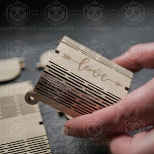 Archivo de corte láser para caja de regalo de 3 mm, 4 mm o 1/8 de pulgada (SVG, DXF, DWG). Descarga instantánea con manual de montaje.