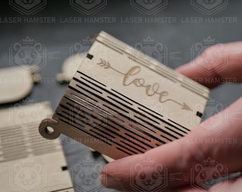 Gift Box Laser Cut File for 3mm, 4mm, or 1/8 Inch Material – SVG, DXF, DWG – Instant Download with Assembly Manual