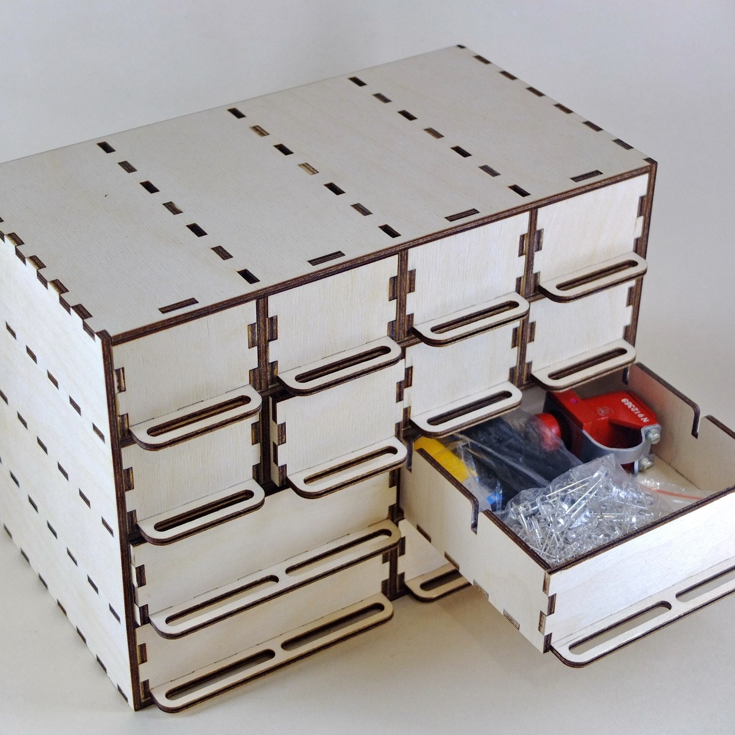 Laser Cut 3 or 4 Mm 1/8 Inch Svg Organizer Glowforge Storage Box With ...