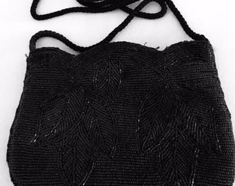 Vintage Black Beaded evening purse