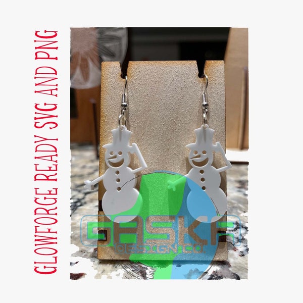Snowman Earrings/Ornament Glowforge Cricut SVG PNG Digital Download