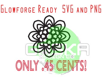 Lotus Snowflake Ornament Glowforge Cricut SVG PNG Digital Download