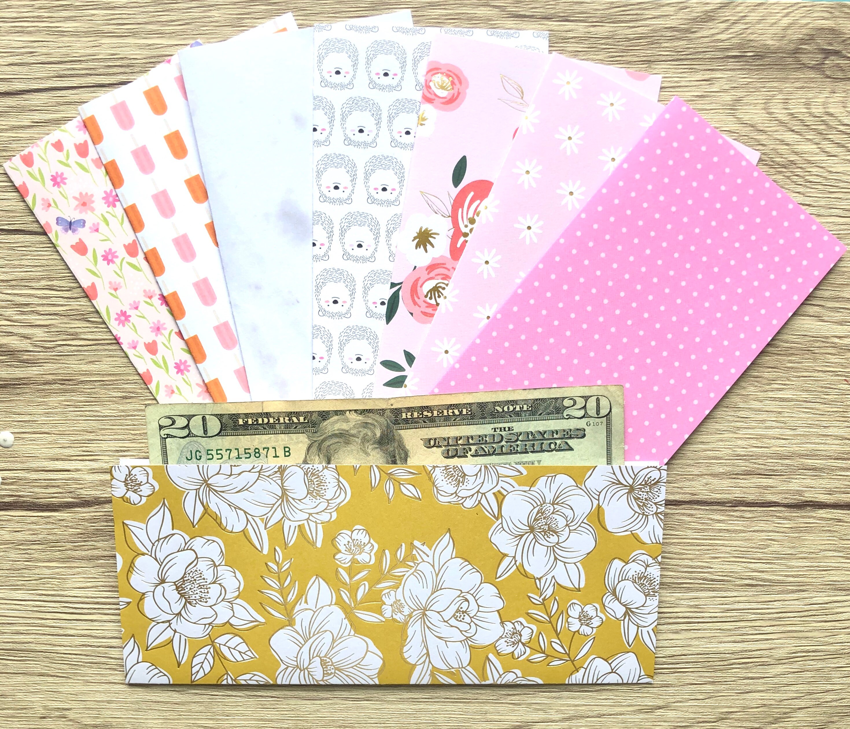 Laminated cardstock cash envelopes set of 8 budget Etsy