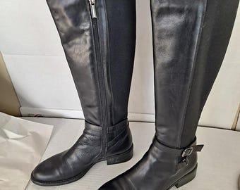 Skechers Brown Knee High Leather Boots Women s Size 7 90s Flower Power Style Kidcore Riding Chunky Boots Rare Skechers Boots Etsy