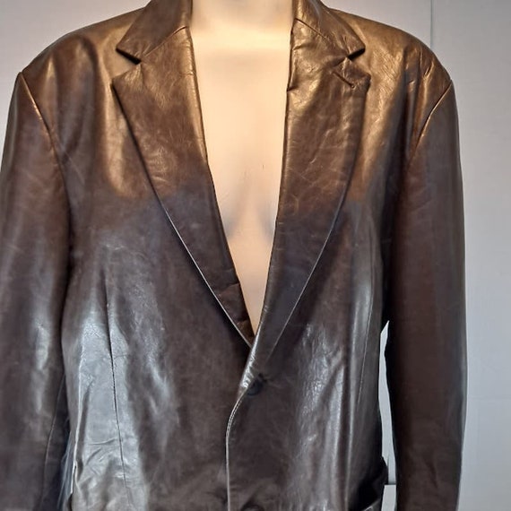 Bruno Magli Jacket Blazer 42 Leather Sport Coat D… - image 3