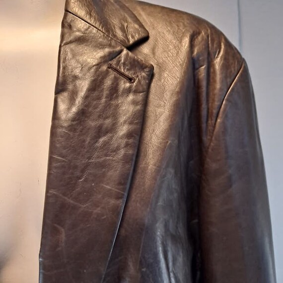 Bruno Magli Jacket Blazer 42 Leather Sport Coat D… - image 4