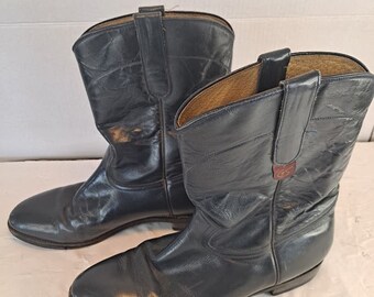 Botas vaqueras de vestir GS para mujer, talla 10C, color azul marino, 1990, eje de 9,75 pulgadas, tacón de 1 pulgada