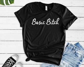 Camisa básica de cadela - Camiseta engraçada de cadela - Camiseta fofa - Camisa engraçada fofa - Camiseta de cadela - Camiseta Eu sou uma cadela - Camiseta básica de cadela