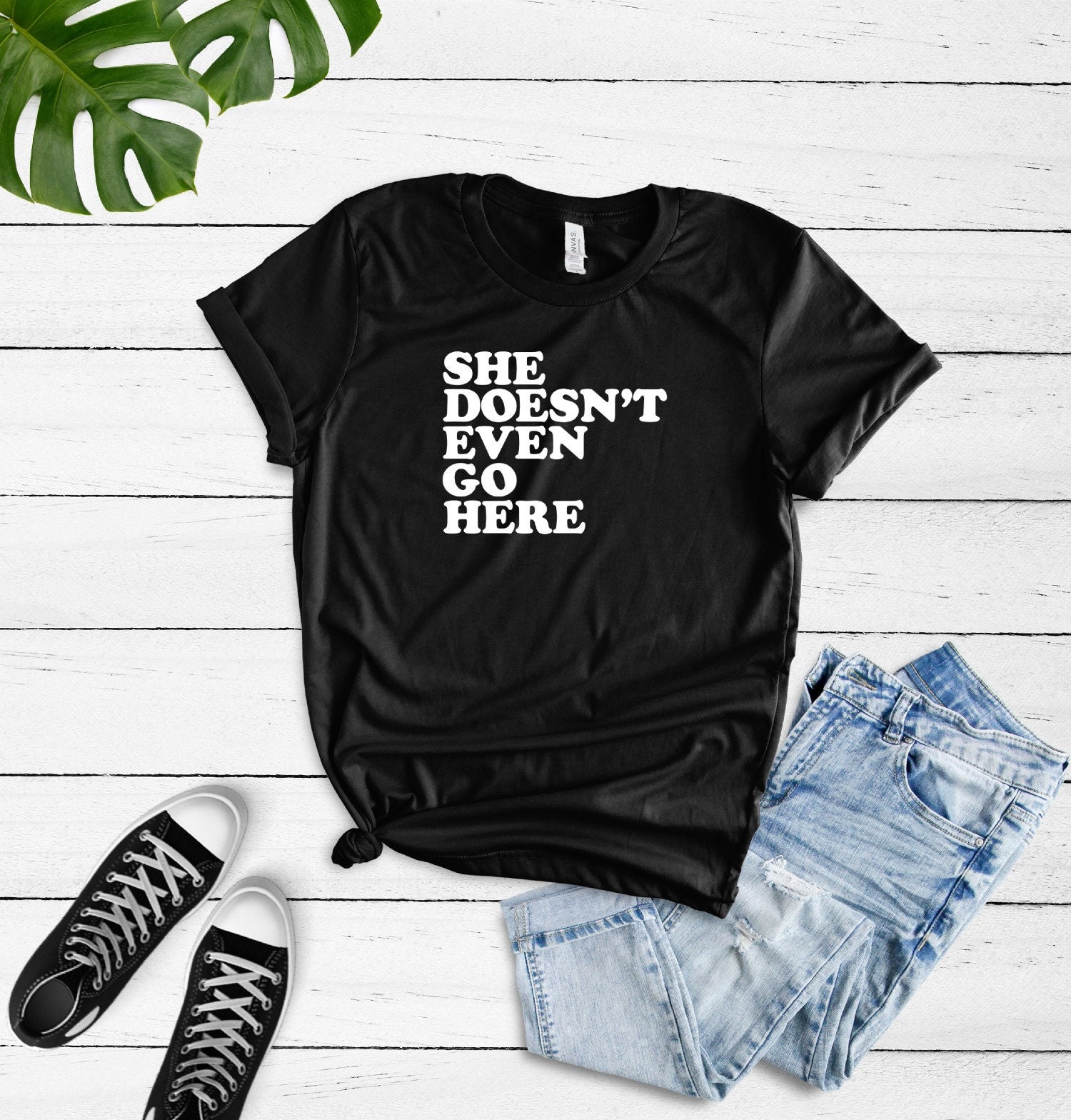 She Doesn' T Even Go Here Vintage Movie Shirt Mean Girls Retro