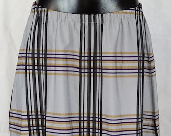 Balloon skirt, checkered, grey, yellow, purple size 44/46