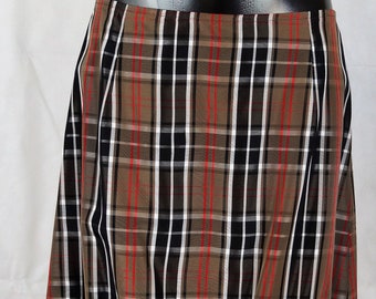 Balloon skirt taffeta checked brown/black/red/white Gr. 42