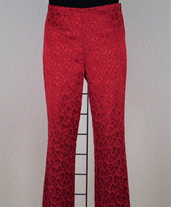 Pants Narrow Jacquard Red Gr.40 | Etsy 