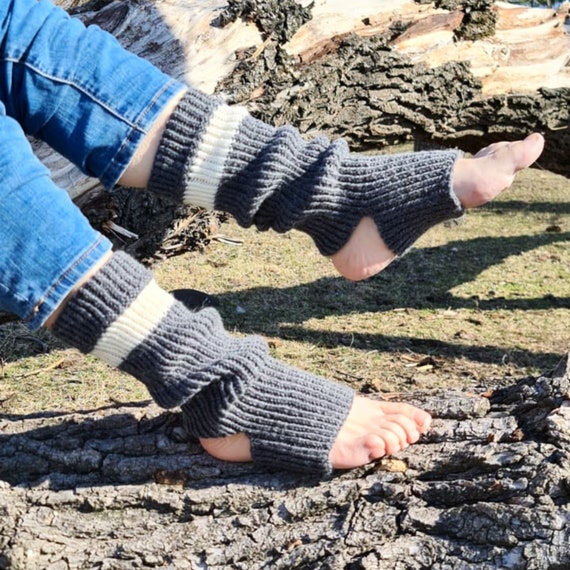 Women's Knit Yoga Socks Over the Knee Socks Ballet Dance Leggings Stocking  Winter Leg Warmer
