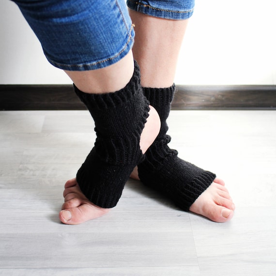 Open Toe and Open Heel Black Socks, Wide Calf Wool Blend Socks, Best Yoga  Gift -  New Zealand