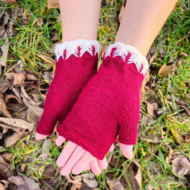 JISEN Women Punk Winter Knitted Stretchy Soft Arm Warmer Fingerless Gloves Stars Pattern