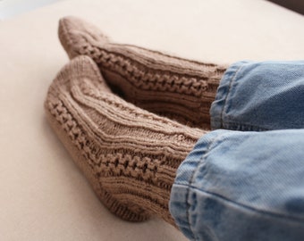 Casual wool blend socks, Classic cable-knit ankle socks