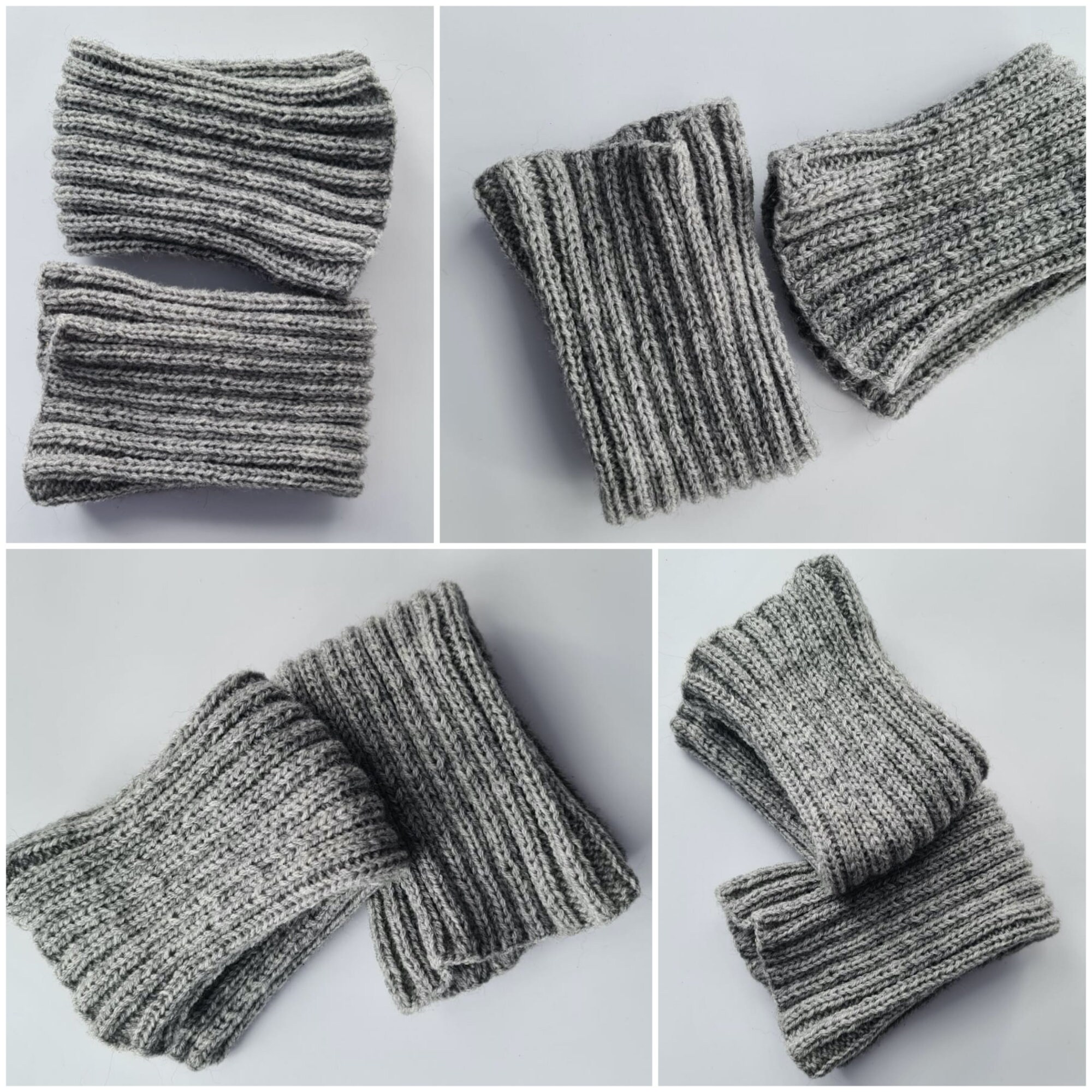 Cable Knit Wool Leg Warmers Gray Boot Cuffs Long Socks for Etsy