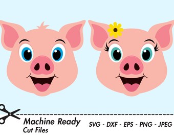 Download Free Happy Pig Clipart Etsy SVG Cut Files