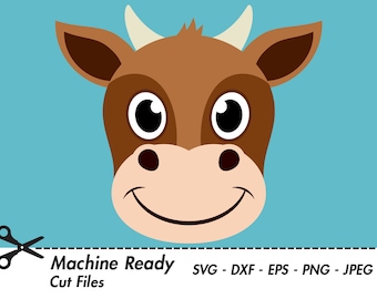 Cute Cow Svg Cut Files Png Cattle Clipart Farm Animal Clip Etsy