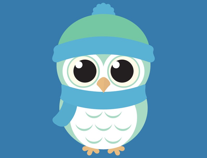 Cute Winter Owl SVG Cut Files, PNG Owls Clipart, Pink Owl, Green Owl ...
