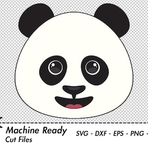 Lindo Panda SVG Archivos de corte, PNG panda oso imágenes prediseñadas, gráficos vectoriales animales, pandas kawaii, arte de la selva, panda de dibujos animados, bebé oso niño clip art