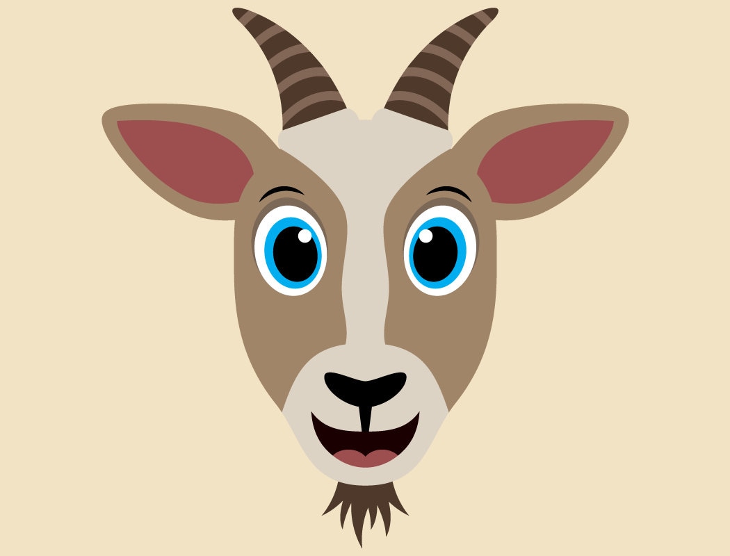 Cute Goat SVG Cut Files Goats Clipart Goat Face Clip Art | Etsy